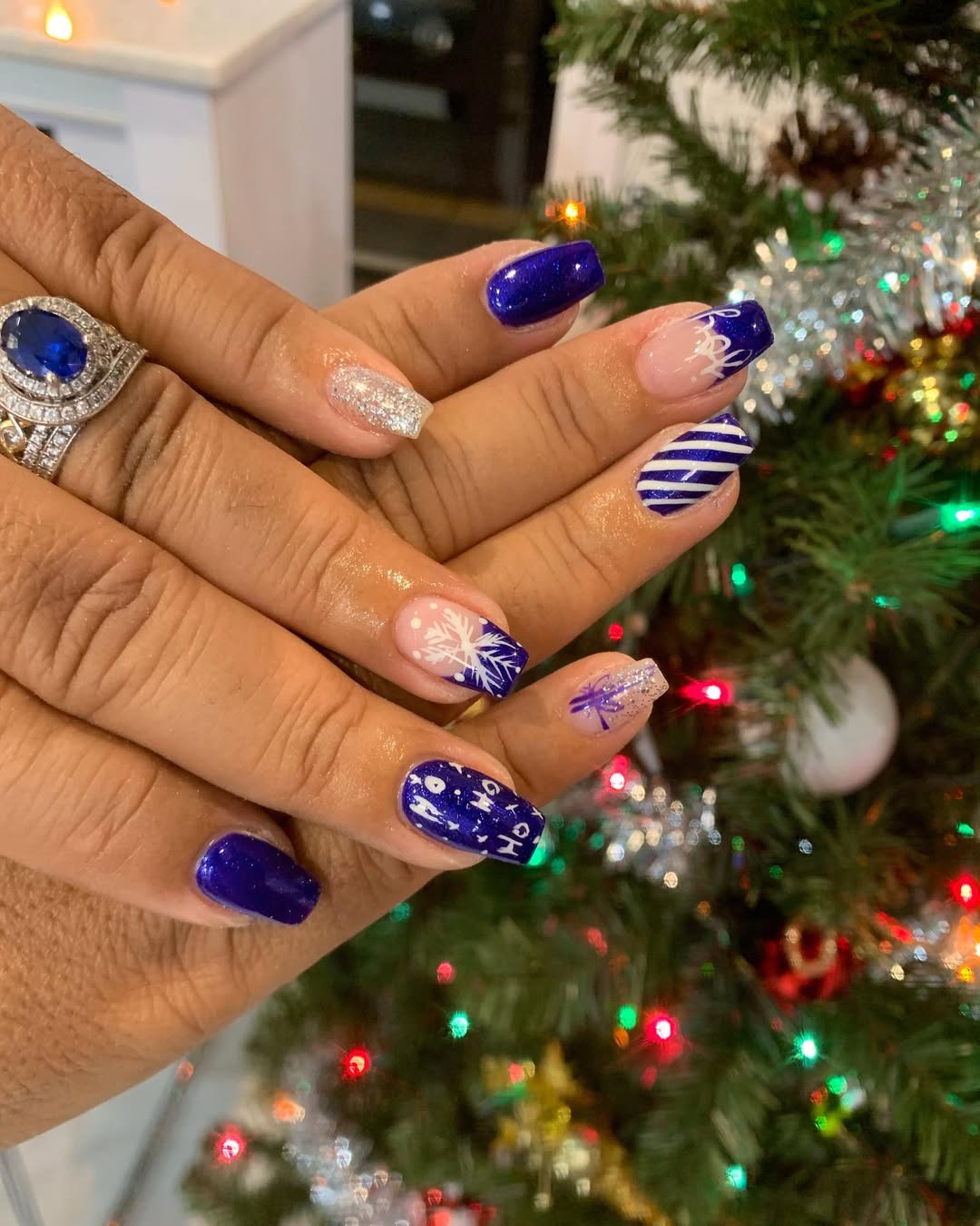 Blue holiday nail art set