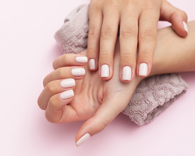 Fresh polished nails after manicure